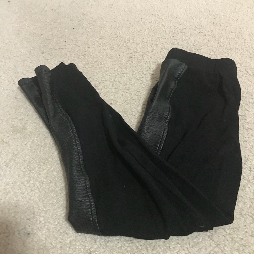Black and Feaux leather leggings