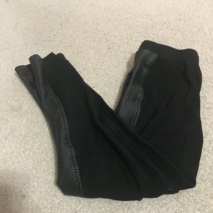 Black and Feaux leather leggings