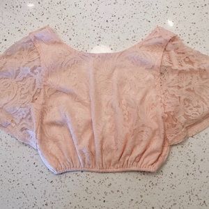 Urban Outfitters Blush Lace Crop Top