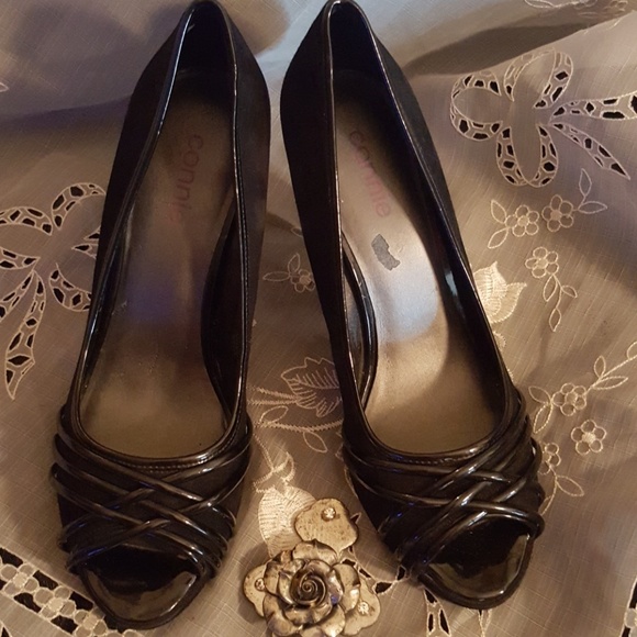 Leather and suede black heels - Picture 5 of 6