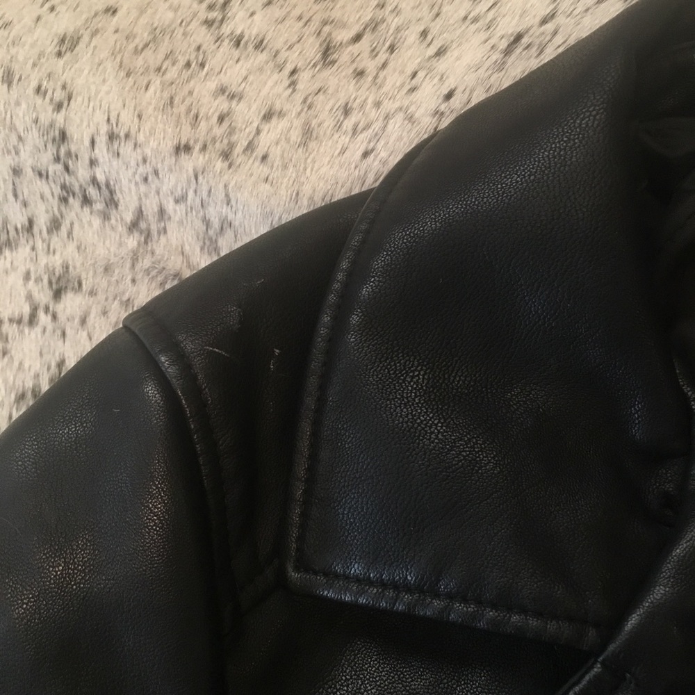 Toshop Vegan Black Leather jacket, 6 - Picture 5 of 6