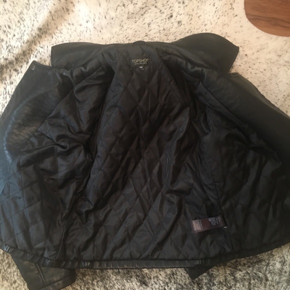 Toshop Vegan Black Leather jacket, 6 - Picture 3 of 6