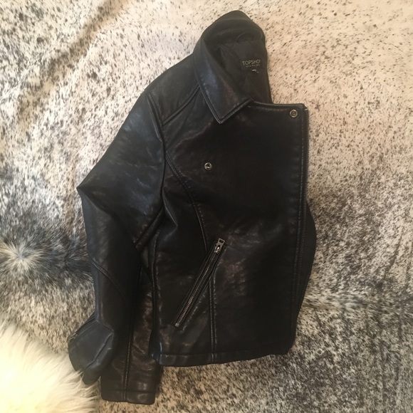 Toshop Vegan Black Leather jacket, 6 - Picture 4 of 6