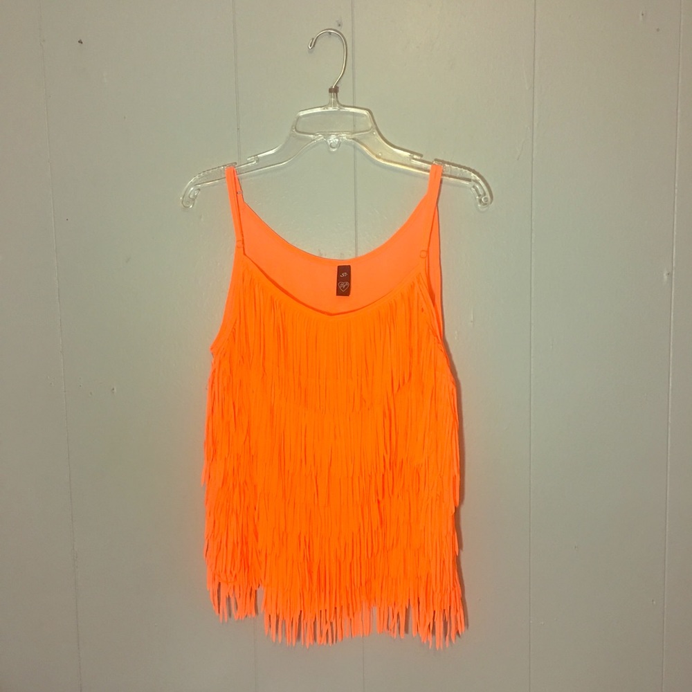 Bright Coral Stringy Tank