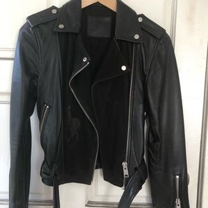 AllSaints Balfern Black Leather Jacket Women’s
