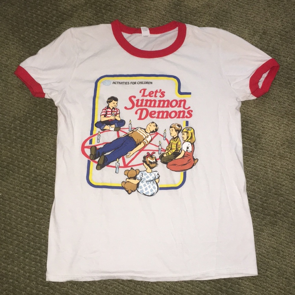 Let's summon demons ringer tee