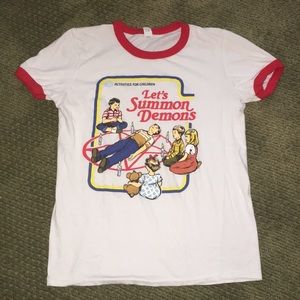 Let's summon demons ringer tee