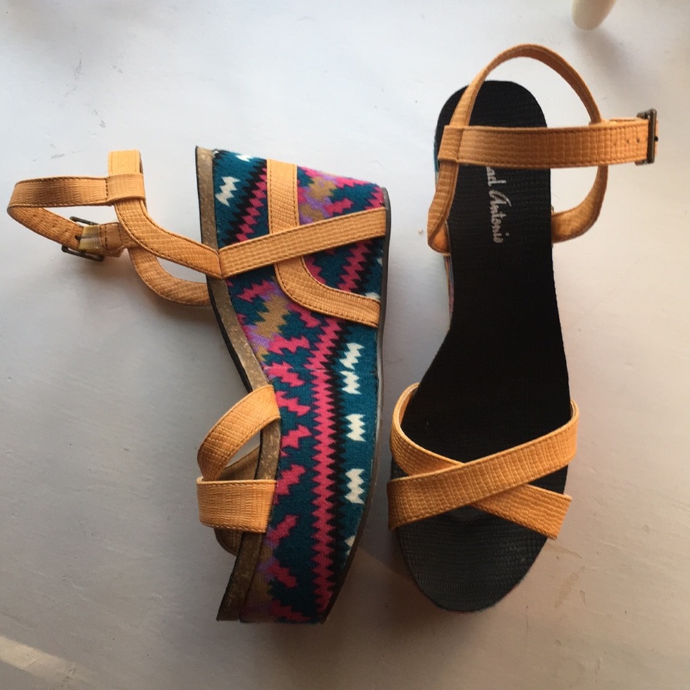 Aztec platform sandals