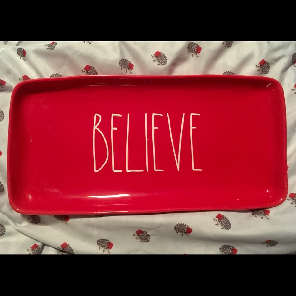 New Rae Dunn Believe platter