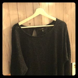 Black 3/4 sleeve sparkle sweater