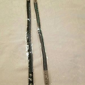 Chockers with Clear and Green Rhinestones