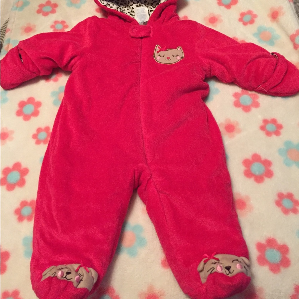 Pink snowsuit
