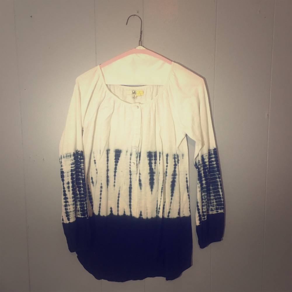 White and Blue Tie Dye Shirt