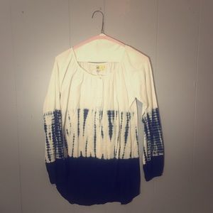 White and Blue Tie Dye Shirt