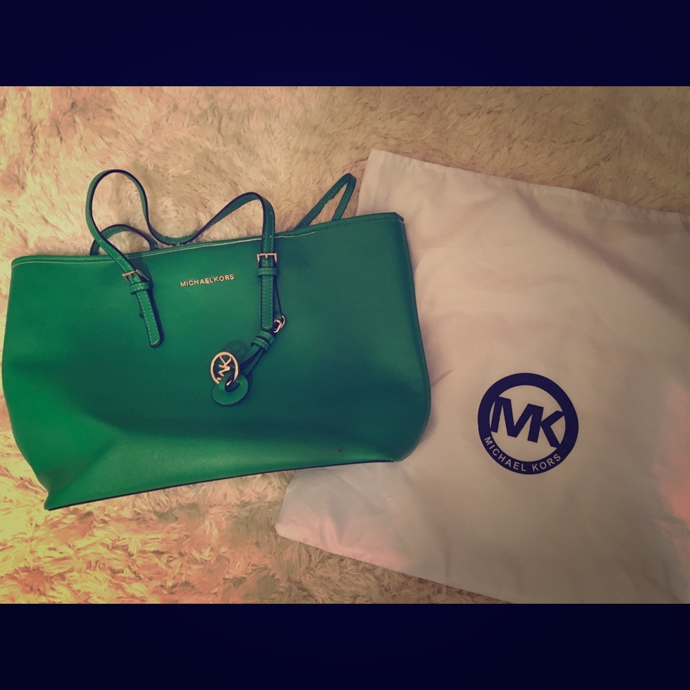 Green Michael Kors purse
