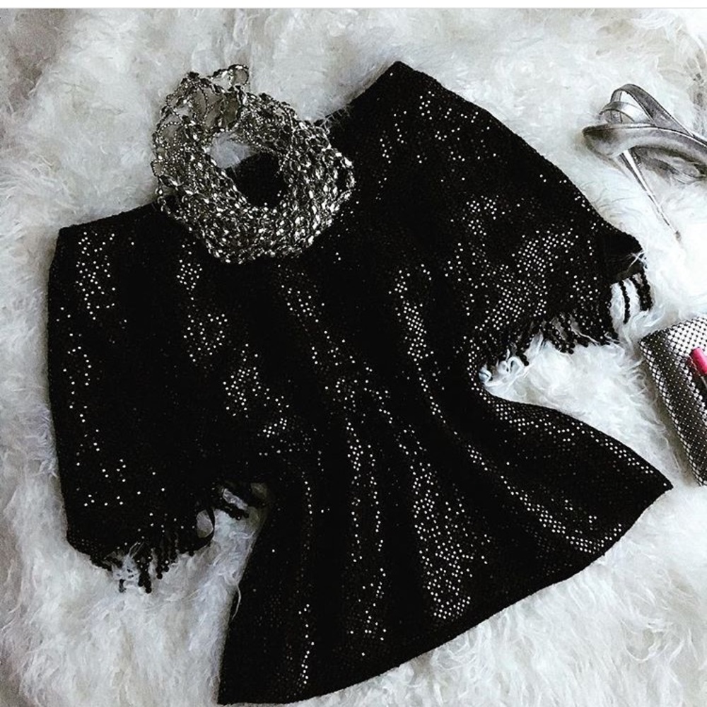 St. John couture sequin off the shoulder top