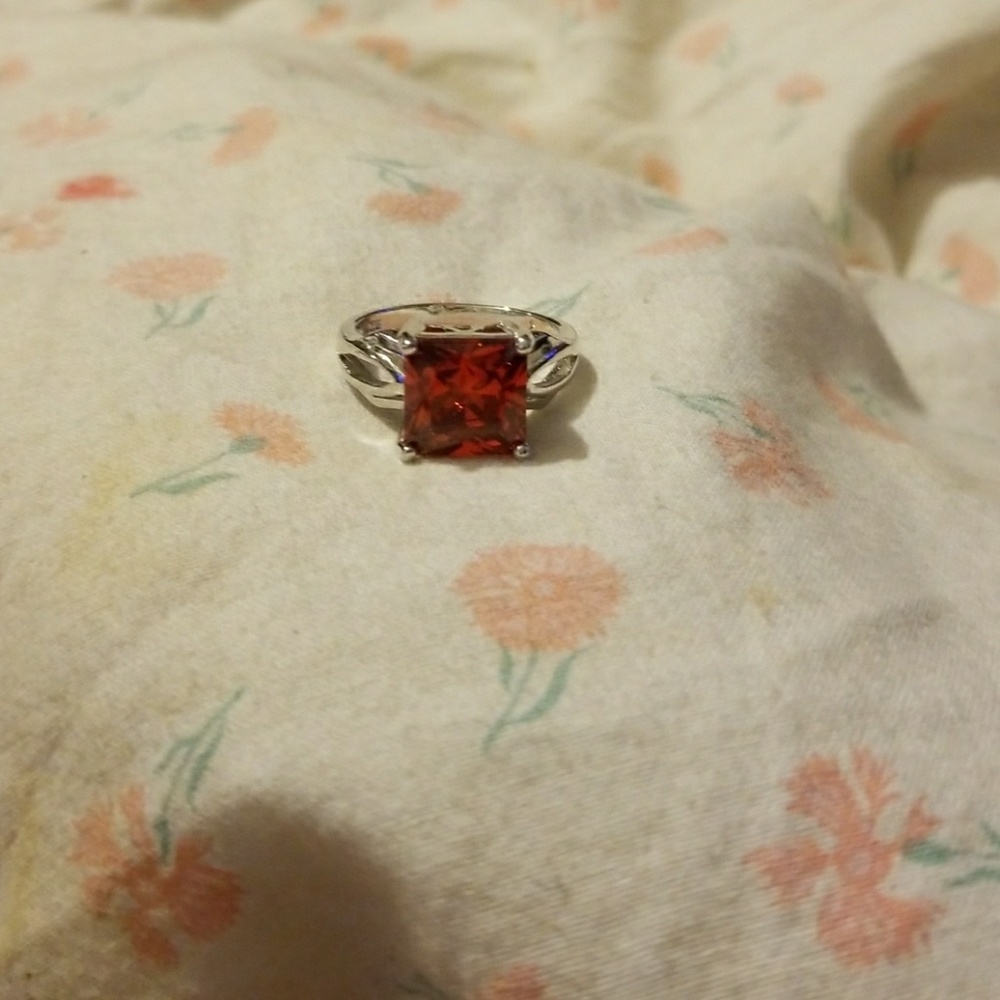 Sterling Silver lab created Ruby Ring