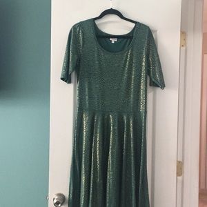 🔥🔥 LuLaRoe Nicole Elegant XL New Green/Gold