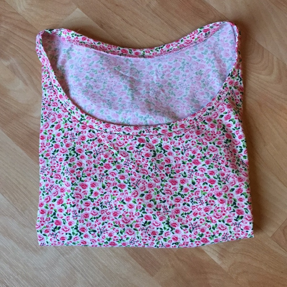 NWOT pink floral American apparel crop top