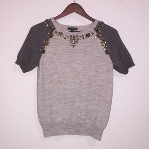 J Crew Embellished Alpaca and Merino Wool Sweater