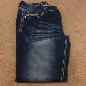 Dark wash denim