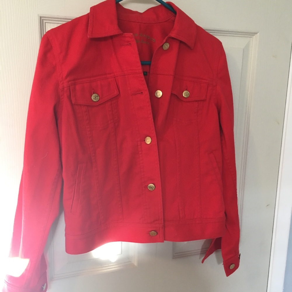 Red denim jacket by Lauren Jeans Co.