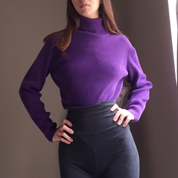 plum turtleneck top