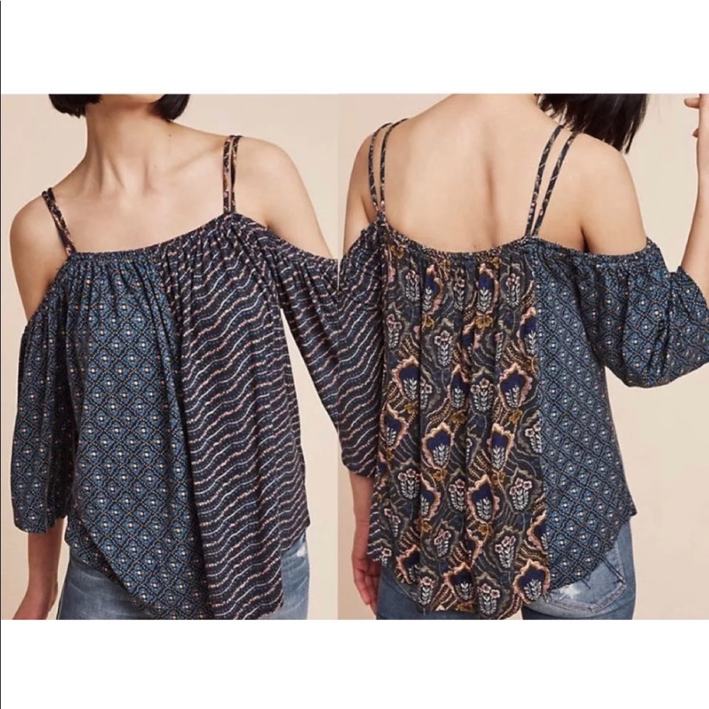 Anthropologie Deletta Open Shoulder Top | M/L |