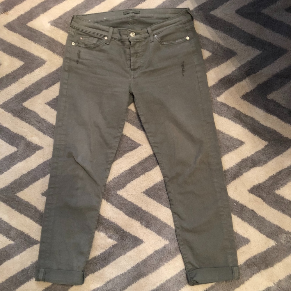 7 For All Mankind Army Green Jeans