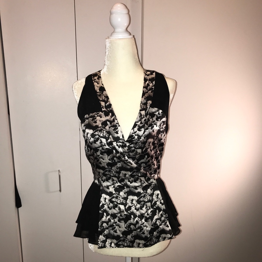 NWT Prabal Gurung’s ICB floral peplum silk shirt