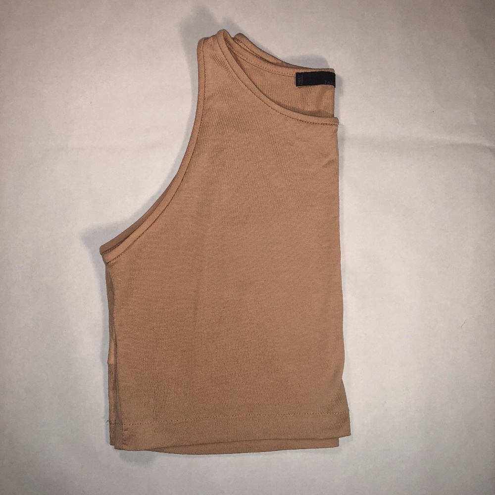 Zara Tan Sleeveless Crop Top