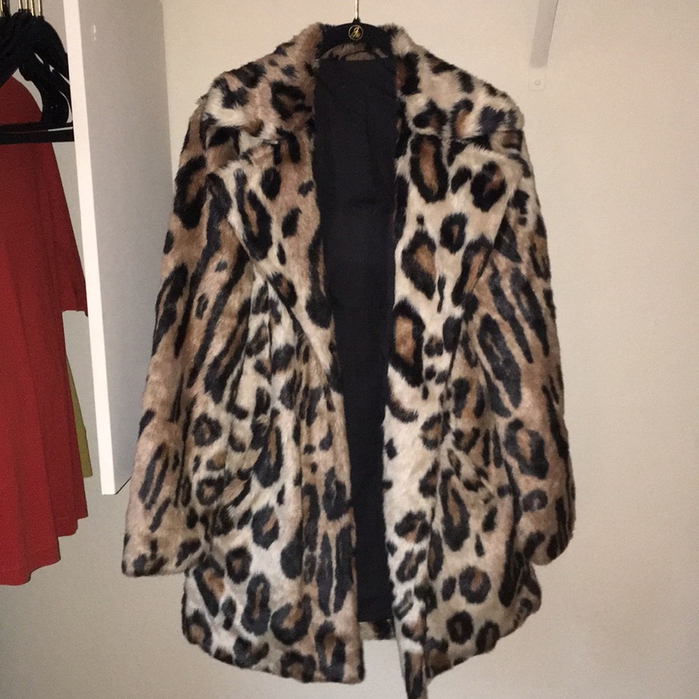 Faux fur cheetah coat