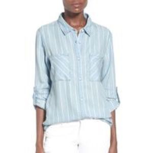 Thread Supply ‘Piper’ blue and white stripe blouse