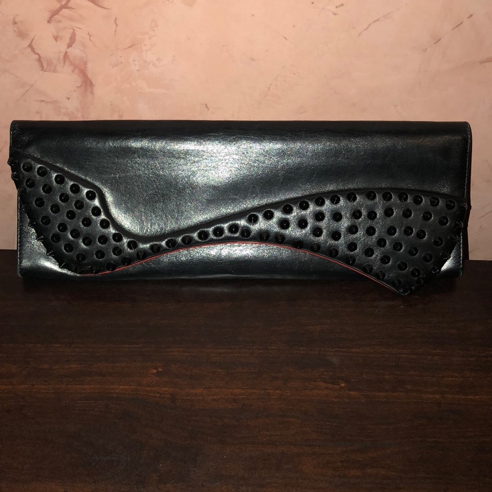 Christian Louboutin Pigalle Spiked Leather Clutch