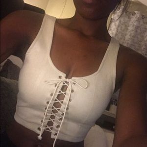 Lace up crop top