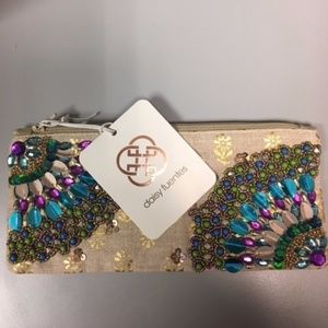 Sequin Beaded Cosmetic Bag Clutch Purse