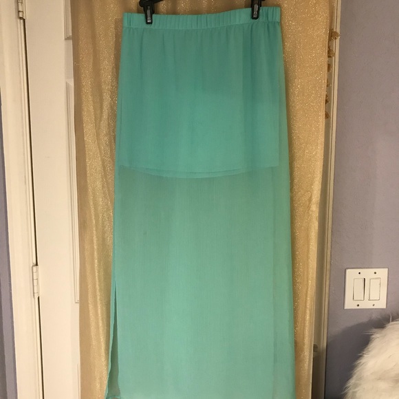 Express Sea Foam Green Maxi Skirt - Picture 2 of 4