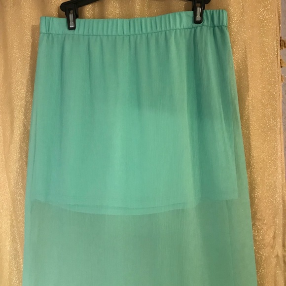 Express Sea Foam Green Maxi Skirt - Picture 3 of 4
