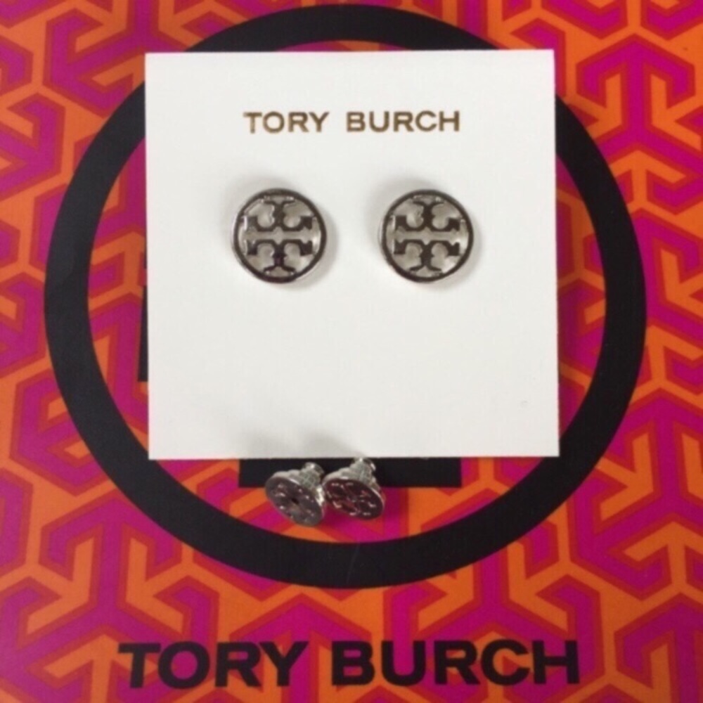 Tory Burch Logo Circle Stud Earrings