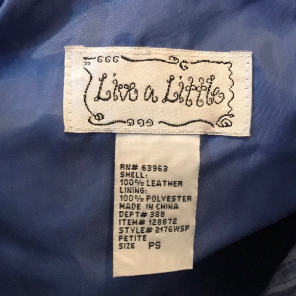 VINTAGE BLUE SUEDE LEATHER BUTTON JACKET S - Picture 8 of 8