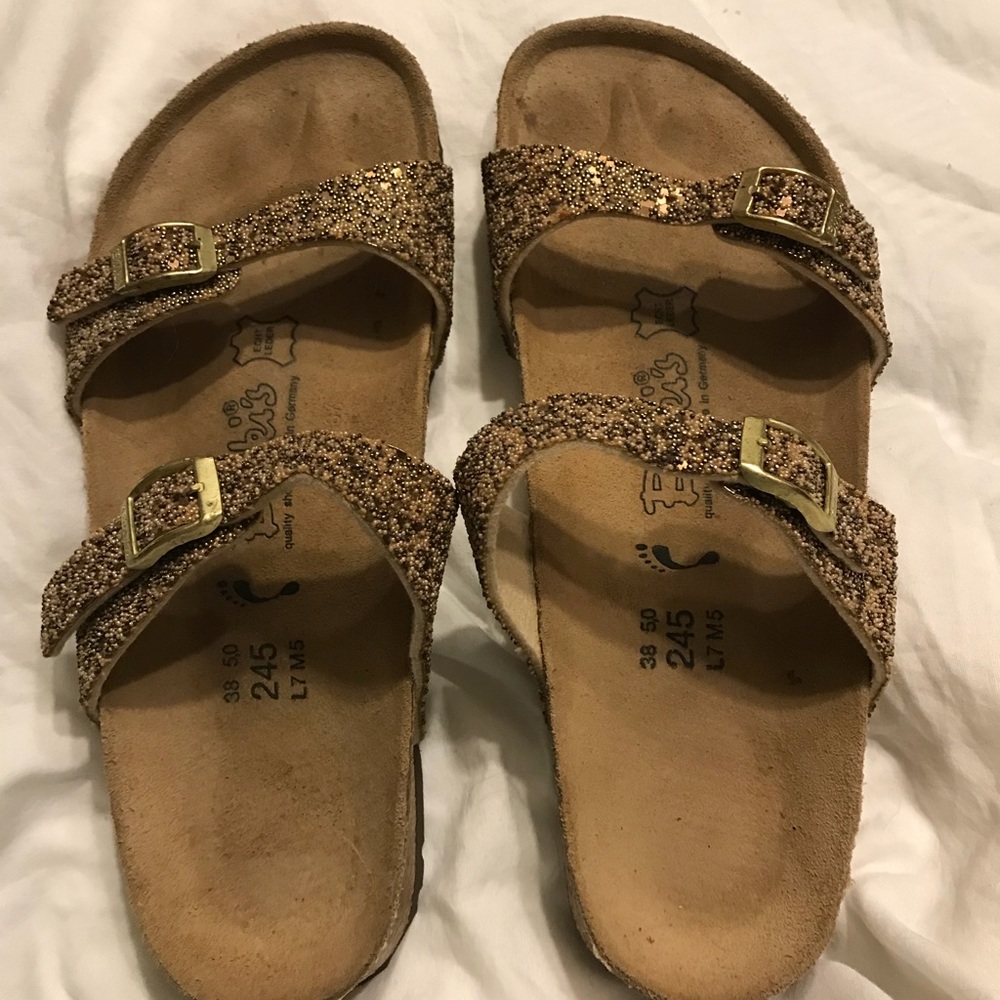 Birkenstock Birki’s Bronze Glitter Bead sandal