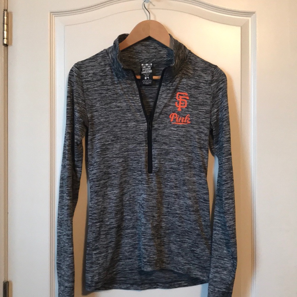 Pink SF giants half zip pullover