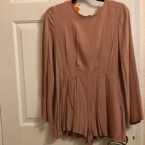 Nude Romper With Open Back