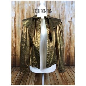 Vintage Carol Horn leather Moto jacket / blazer