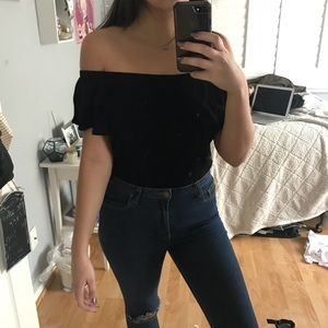 black off the shoulder top