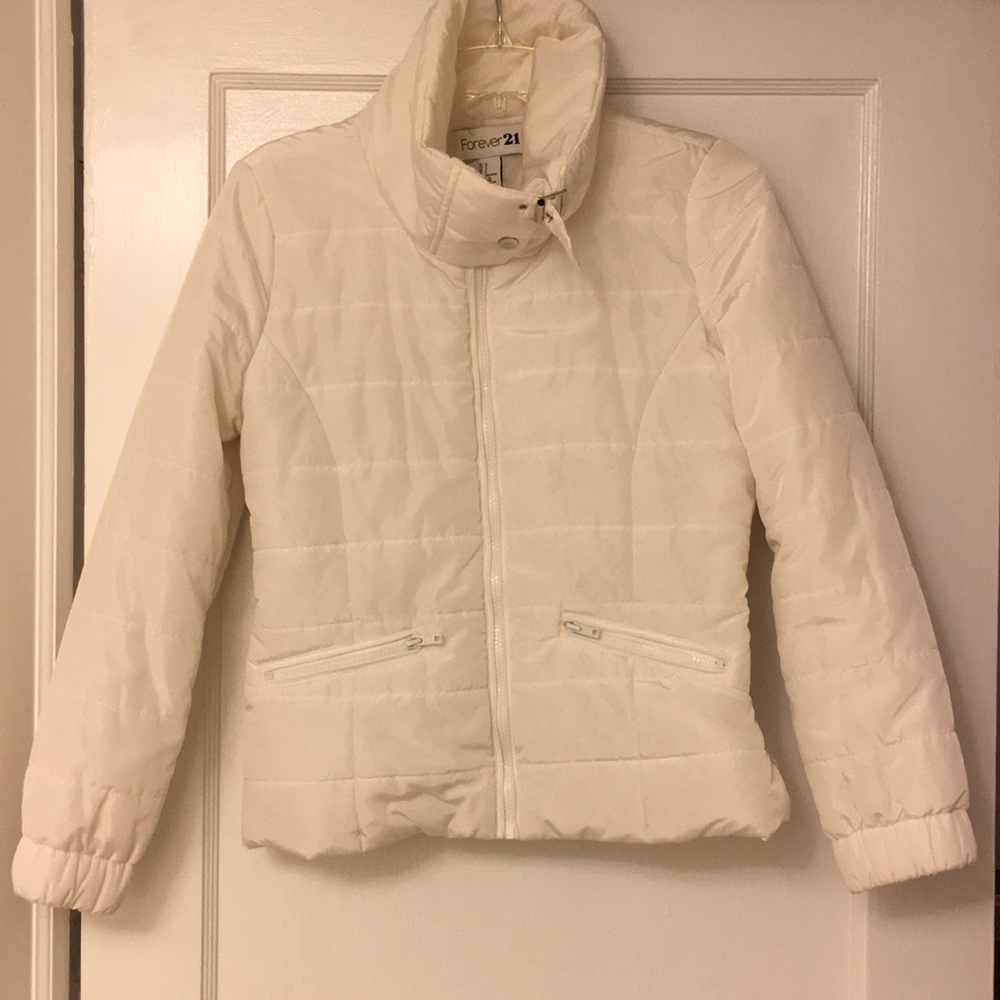 Forever 21 buckled collar puffer jacket