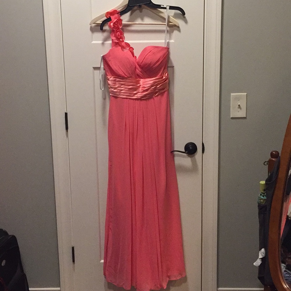 Peach One Shoulder Formal/Bridesmaid Dress