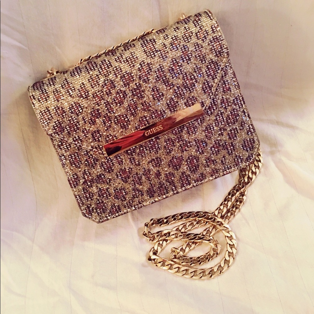 Guess Glitter Leopard Crossbody