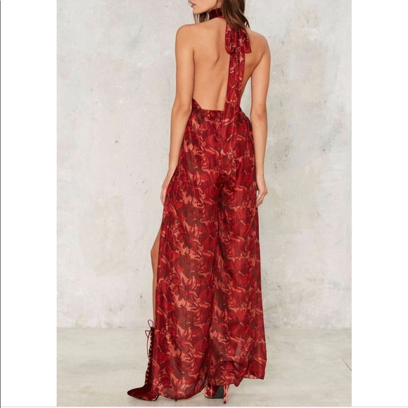 R20 silky Way plunging jumpsuit - Picture 3 of 5