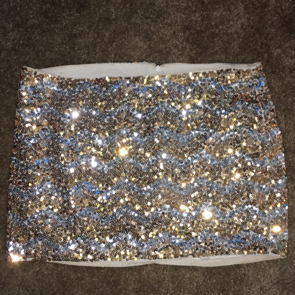 Silver and Gold Sequin Skirt